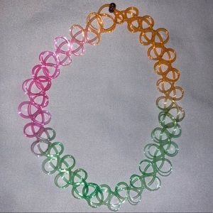 90s rainbow tattoo choker necklace